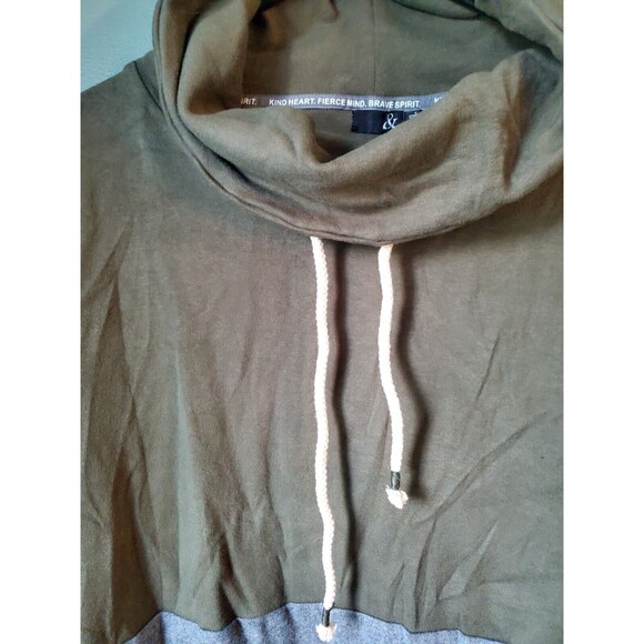NWT Ampersand Avenue Women's Cowl Neck Pullover XXXL No Pocket Olive Green Gray - Picture 2 of 12